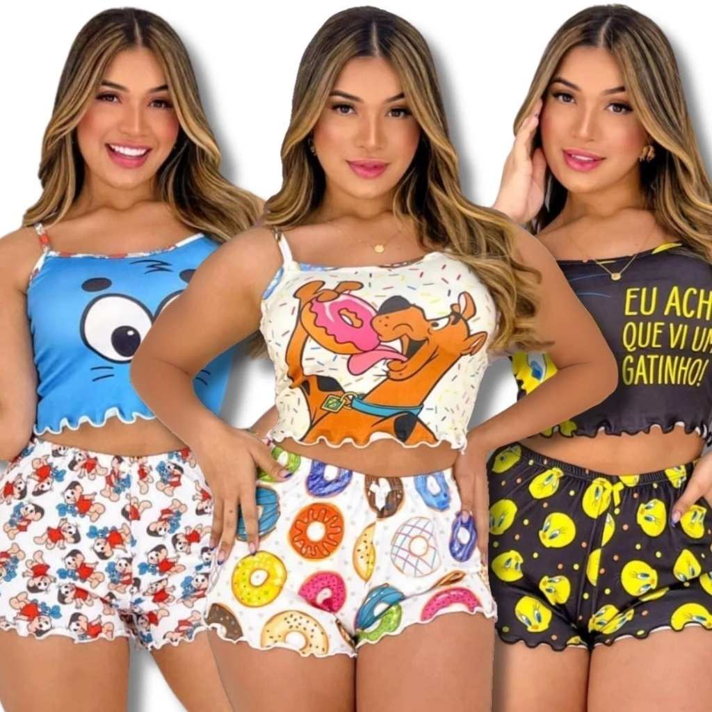 Kit ate 5 pijamas baby dool sortidos SUEDE personagem — imagem 1