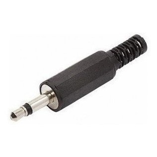 Kit 5 Peças Plug P2 Mono Plastico 3,5mm Rabicho Para Preto Cabo