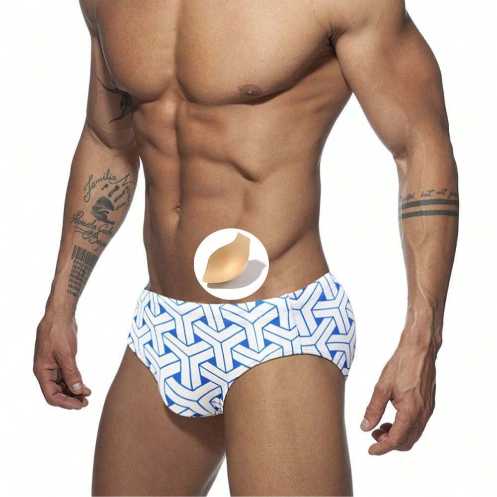 SUNGA  masculinas curto esporte de praia maiô copo banho masculino surf swim Estampa total Gráfico