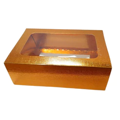 Caixa Gaveta com Visor Nº2 (8x12x4cm) Cobre Texturizado - 10 unidades - Assk - Rizzo