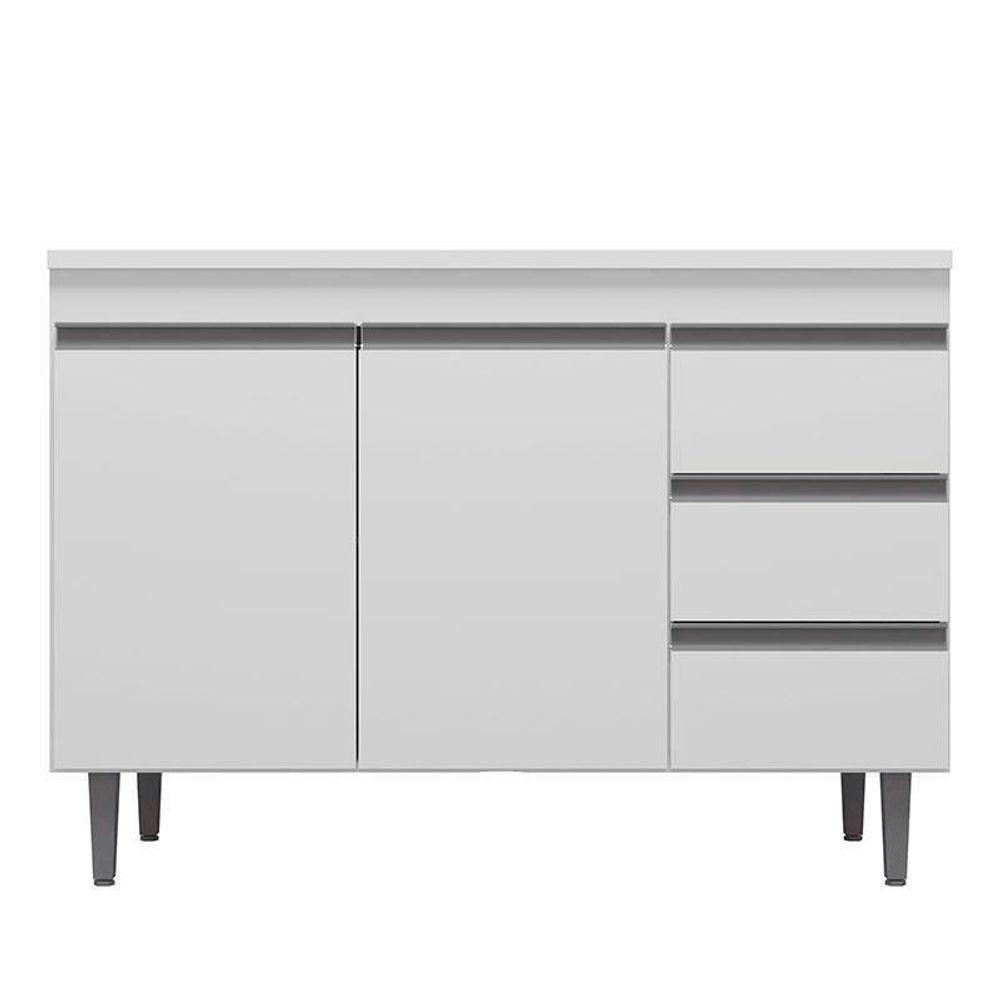 Balcão De Cozinha Andréia Com Tampo 100 Cm Branco – Ajl em Oferta na Shopee