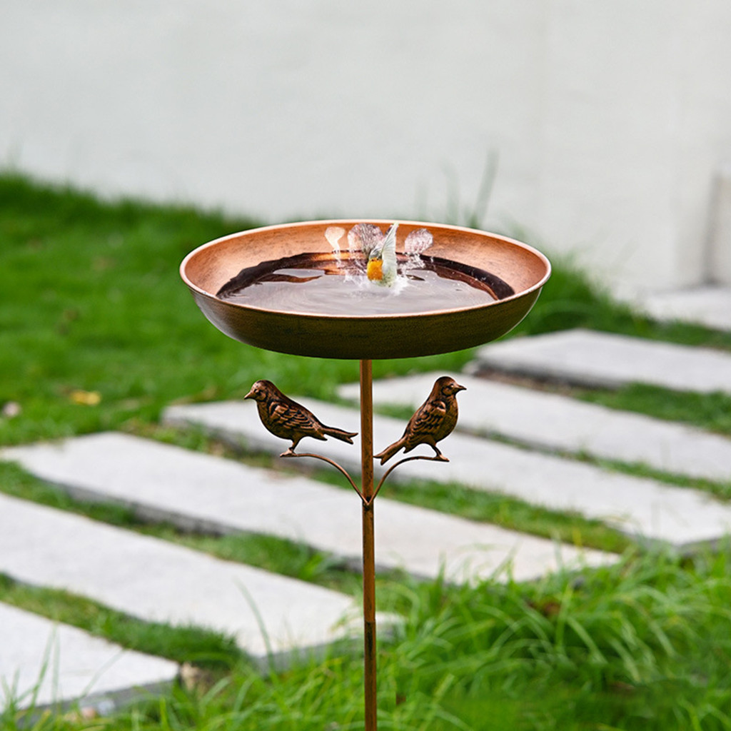 Disco De Banho De Pássaros Alimentador Ao Ar Livre Decorativo Plataforma Externa Para Decoração De Quintal E Jardim