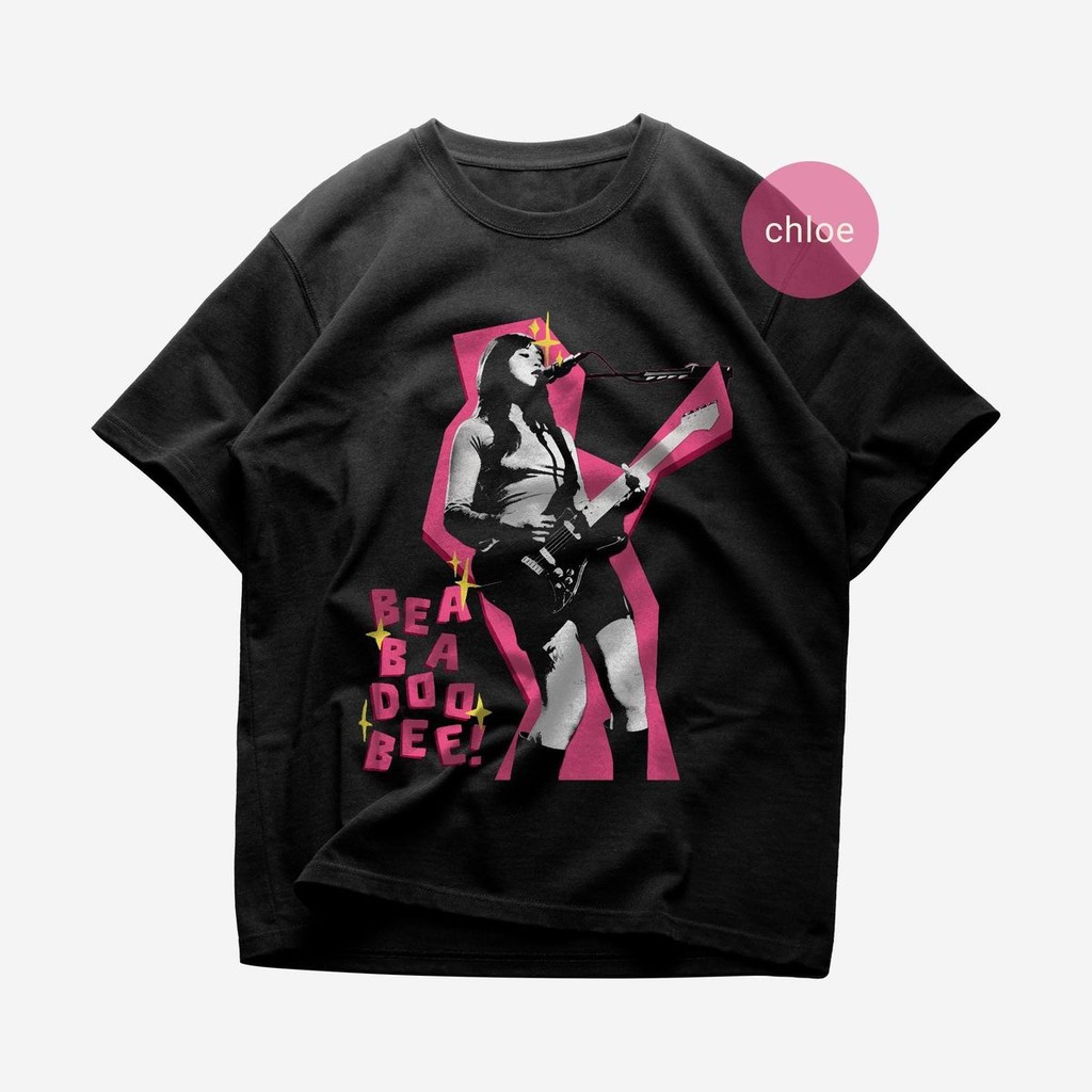 Camiseta Unissex Oversized Plus Size Feminina Masculina de Algodão Puro Preta Básica Estampada  Beabadoobee Pop Music Be