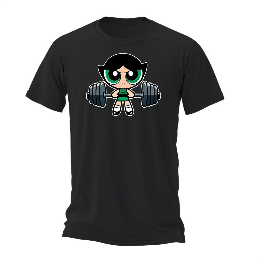 Camiseta Feminina 100% Algodão Camisa Estampada Meninas Super Poderosas Docinho Maromba Academia