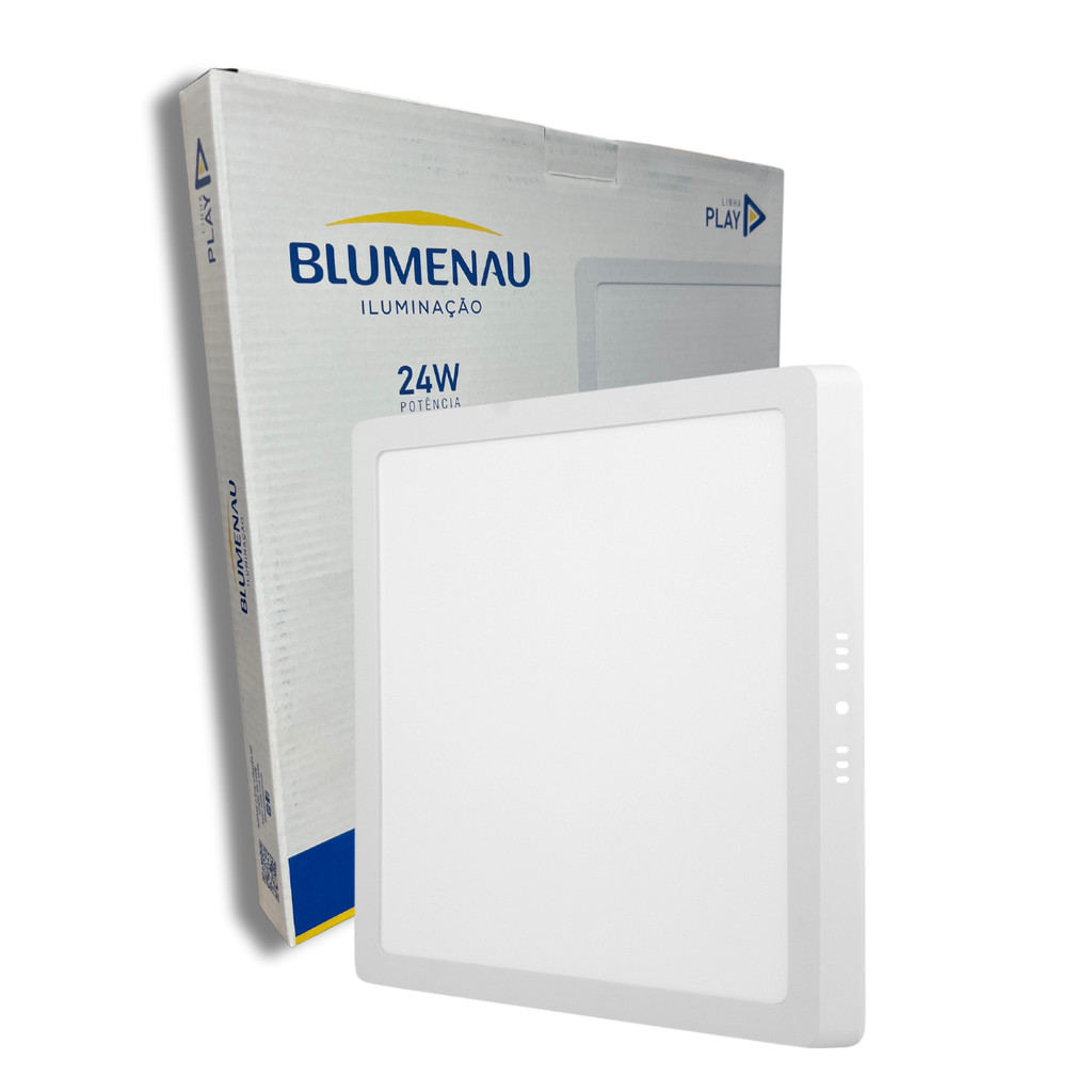 Painel Plafon Quadrado Sobrepor 24w Play Bivolt Blumenau Iluminação 6500k 4000k 3000k em Oferta na Shopee