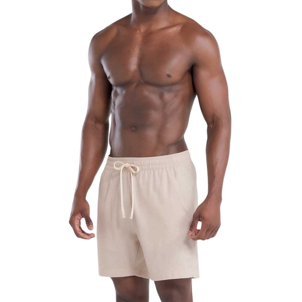 Shorts Masculino Plus Size Casual Praia Mash Mauricinho Leve Linho Com Bolso