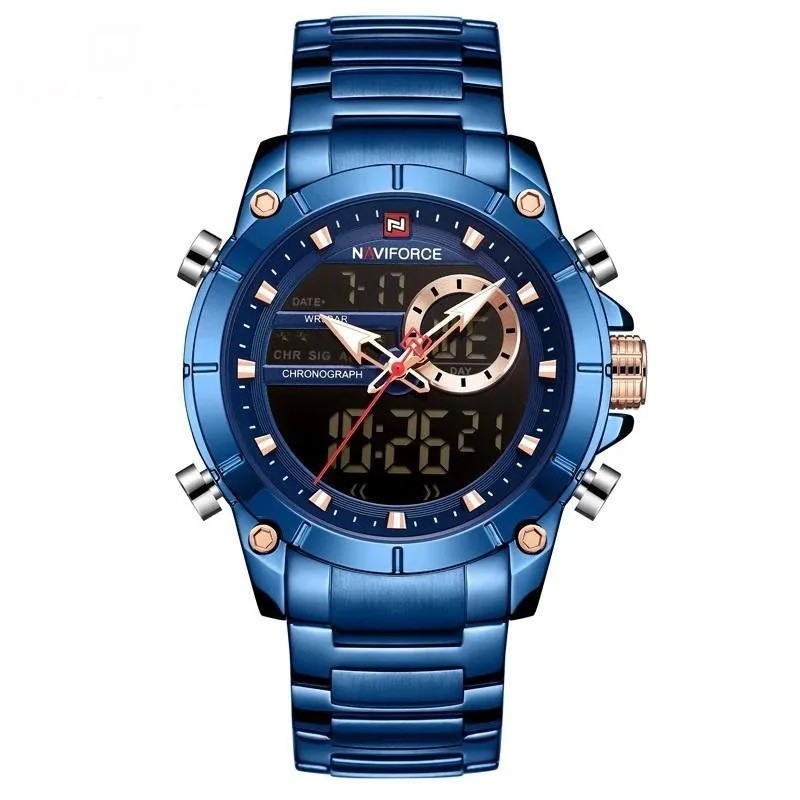 Relogio Naviforce 9163 Azul Masculino Digital e Analogico