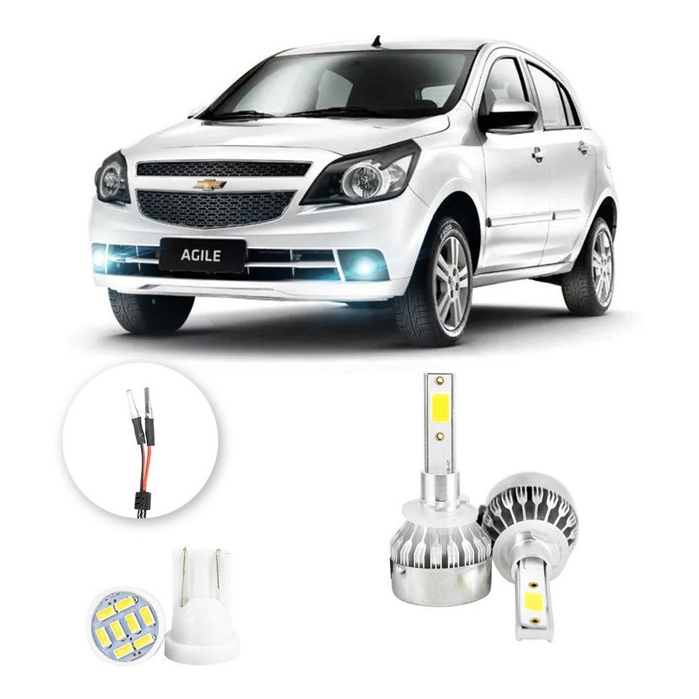 Lampada Farol Milha Led Chevrolet Agile 2012 2016 20000lm em Oferta na Shopee