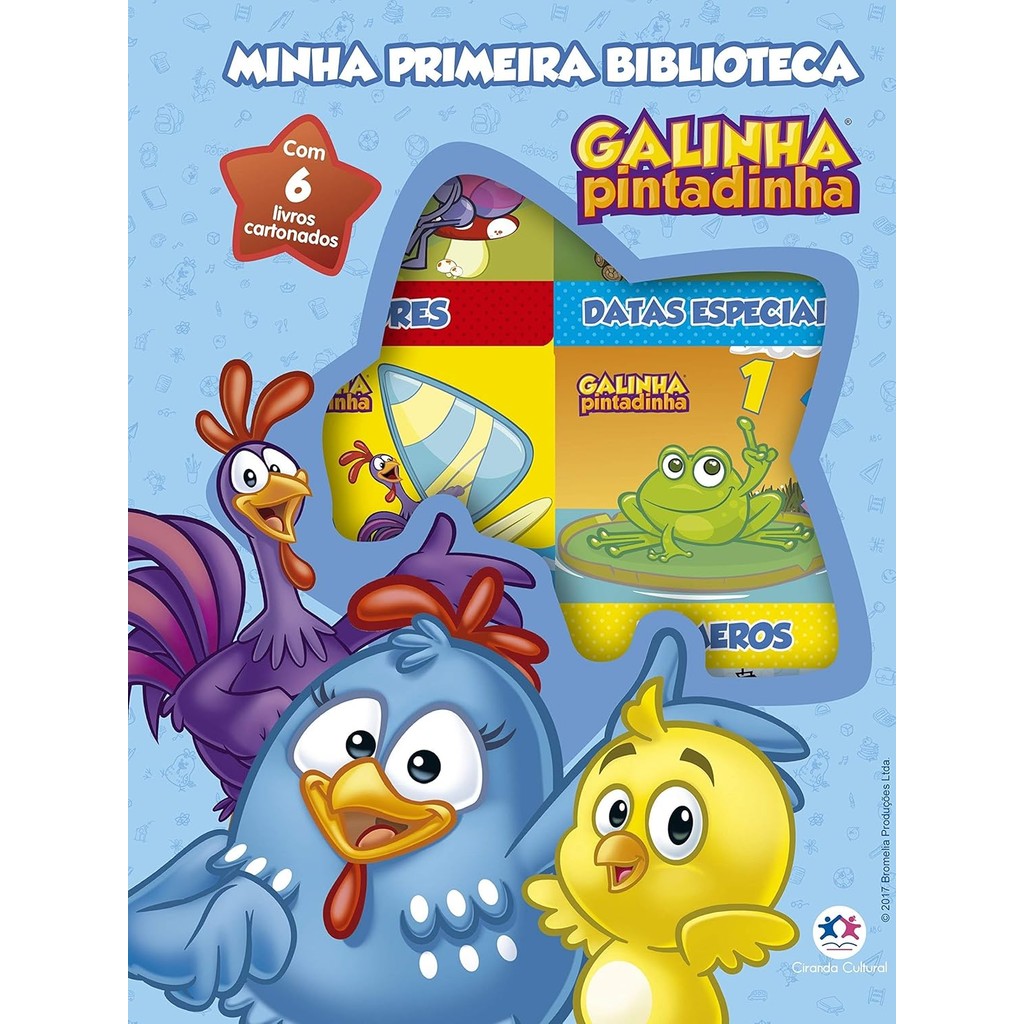 Box com 6 Minilivros | Galinha Pintadinha | Minha Primeira Biblioteca em Oferta na Shopee
