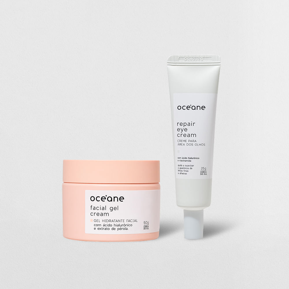 Kit Creme para Área Dos Olhos com Niacinamida + Gel Hidratante Facial com Extrato de Pérola (2 Produtos) - Beauty