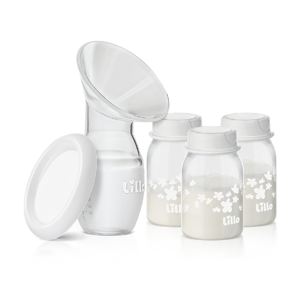 Kit Coletor de Leite Materno com 3 frascos 120ml - Lillo em Oferta na Shopee