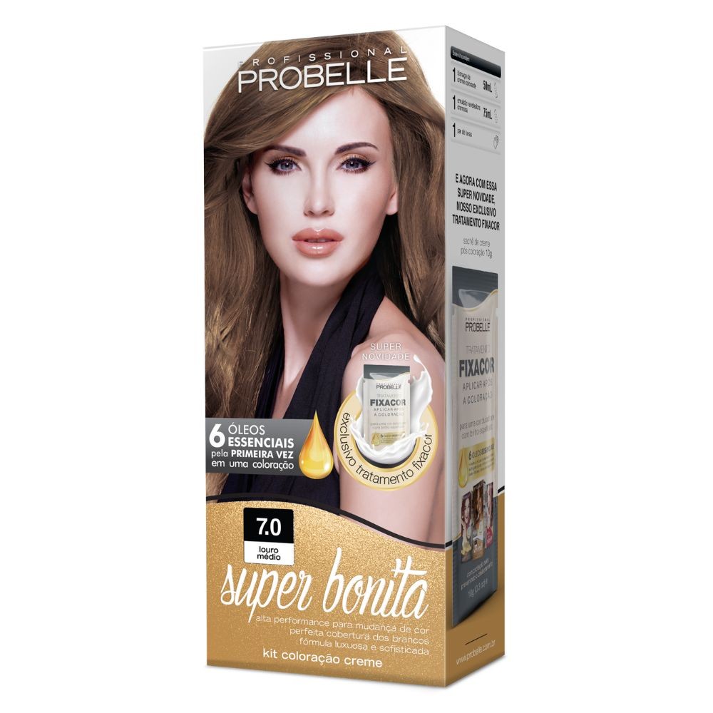 Tintura Probelle Super Bonita Louro Médio 7.0 - Beauty