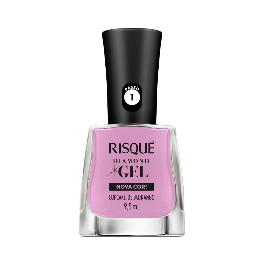 Esmalte Risqué Diamond Gel Nova Cor Cupcake Morango 9,5ml - Beauty