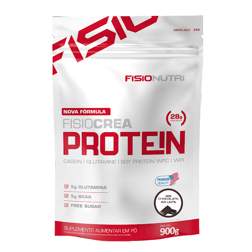 Whey Protein com Glutamina (Fisio Crea Protein) 900g - Fisionutri