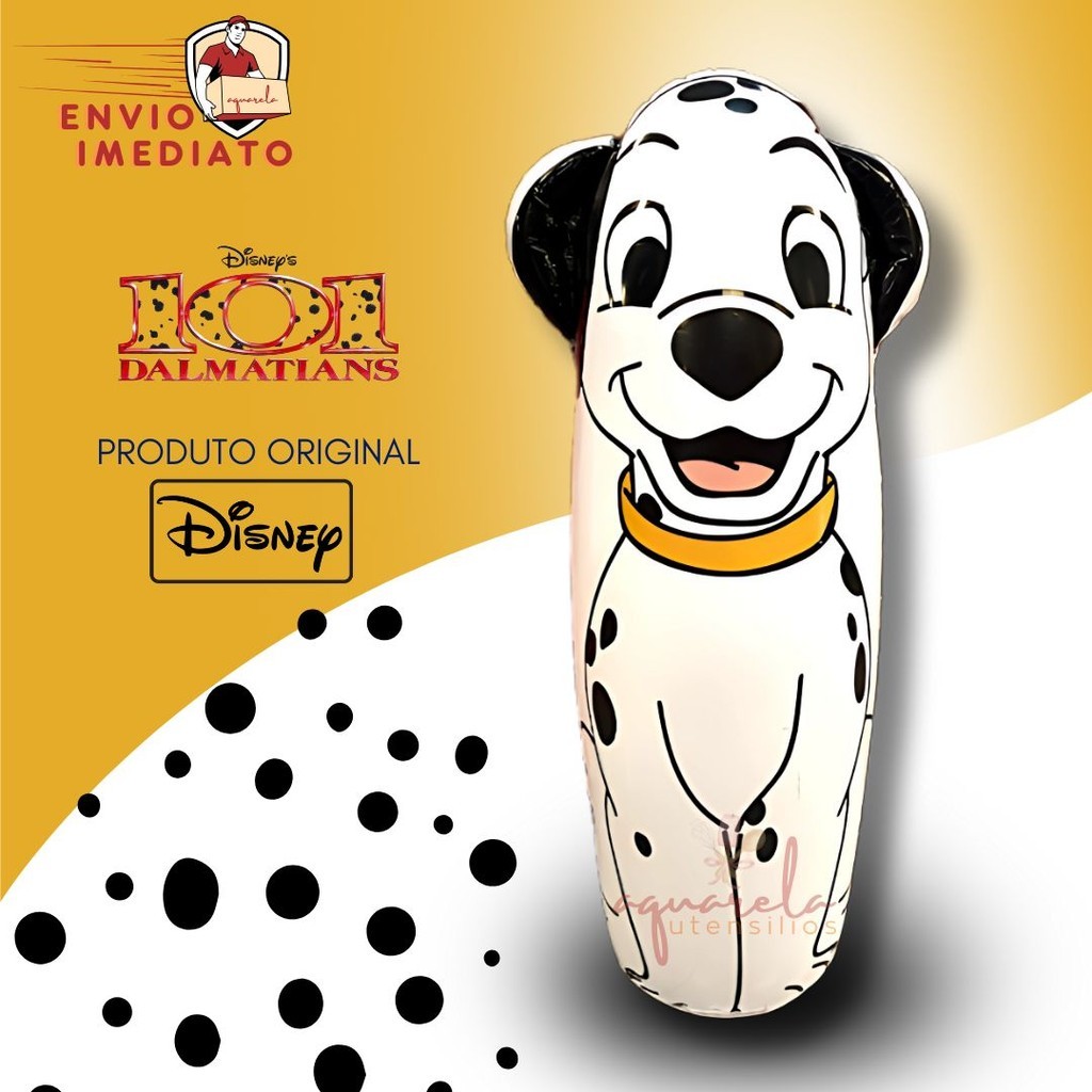 João Teimoso 101 Dalmatas Cachorro João Bobo Inflável 79cm Presente Criança +3 anos Gigante!