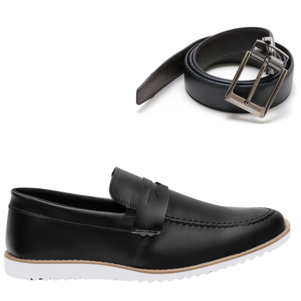 Kit  Sapato Social Oxford Mocassim Masculino Original Drive + Cinto