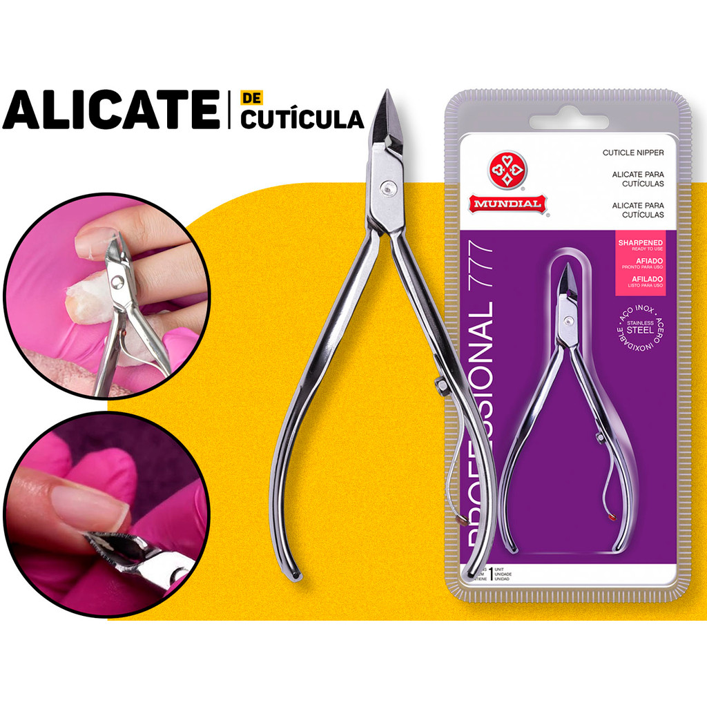 Alicate de Cutícula 777 Professional Aço Inox Mundial em Oferta na Shopee