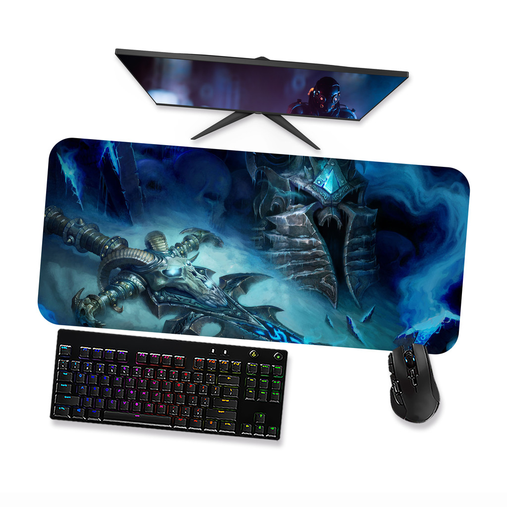 Mousepad Lich King WOW Gamer Grande 90x40 70x30 Speed Antiderrapante Borda Costurada OP4