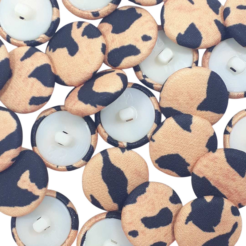 Botão Forrado Estampa Animal 22mm com Pé 25Un 50Un 100Un confecção artesanatos roupas casaco Botões 44476V