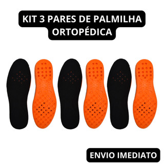 Kit 3 Pares Palmilha Ortopédica em Gel PU Anatômica Confortável Macia Alivio Dores Envio Imediato