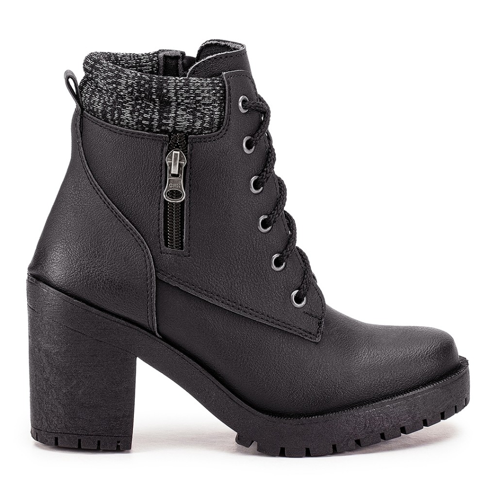 Bota Coturno Tratorada Com Zíper Preto Galway 400ST