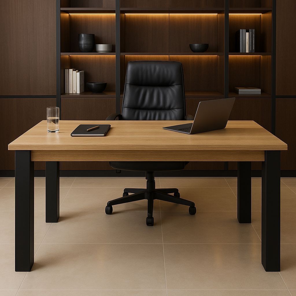 Mesa para Sala de Jantar 120cm Retangular Tampo e Pés de Madeira