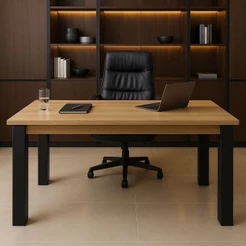 Mesa para Sala de Jantar 120cm Retangular Tampo e Pés de Madeira