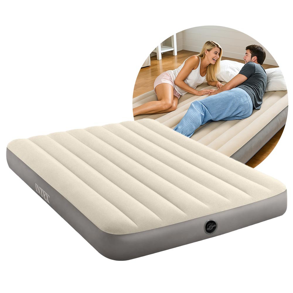 Colchão Casal Inflável Dobrável Dura Beam 191cm até 272kg com Reparo Camping e Viagem Intex em Oferta na Shopee