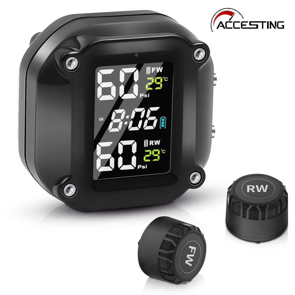 Sensores De Pressão Dos Pneus Da Motocicleta Moto TMPS Com Tela Colorida Sistema Monitoramento 2 Rodas Sensor Externo em Oferta na Shopee