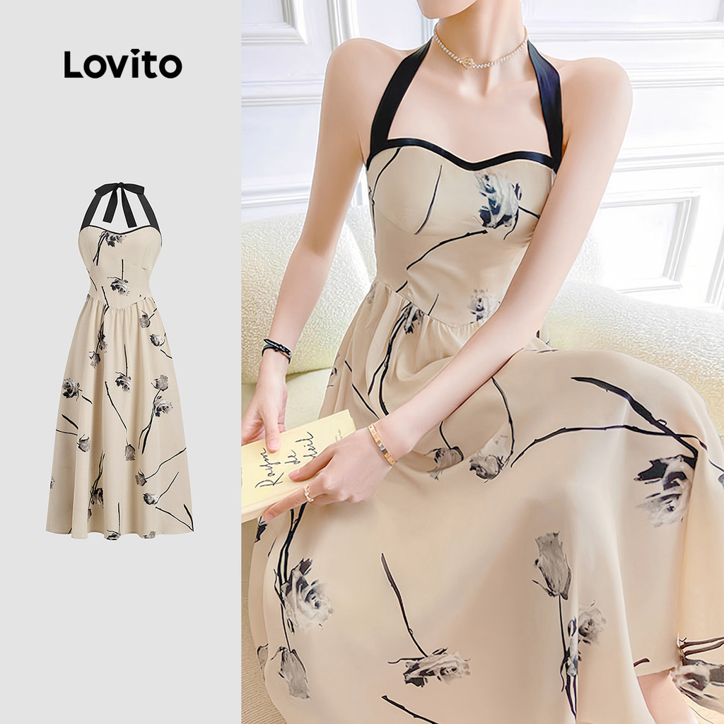 Lovito Vestido Sexy com Laço Nas Costas Primavera/verão para Mulheres L143ED323 em Oferta na Shopee