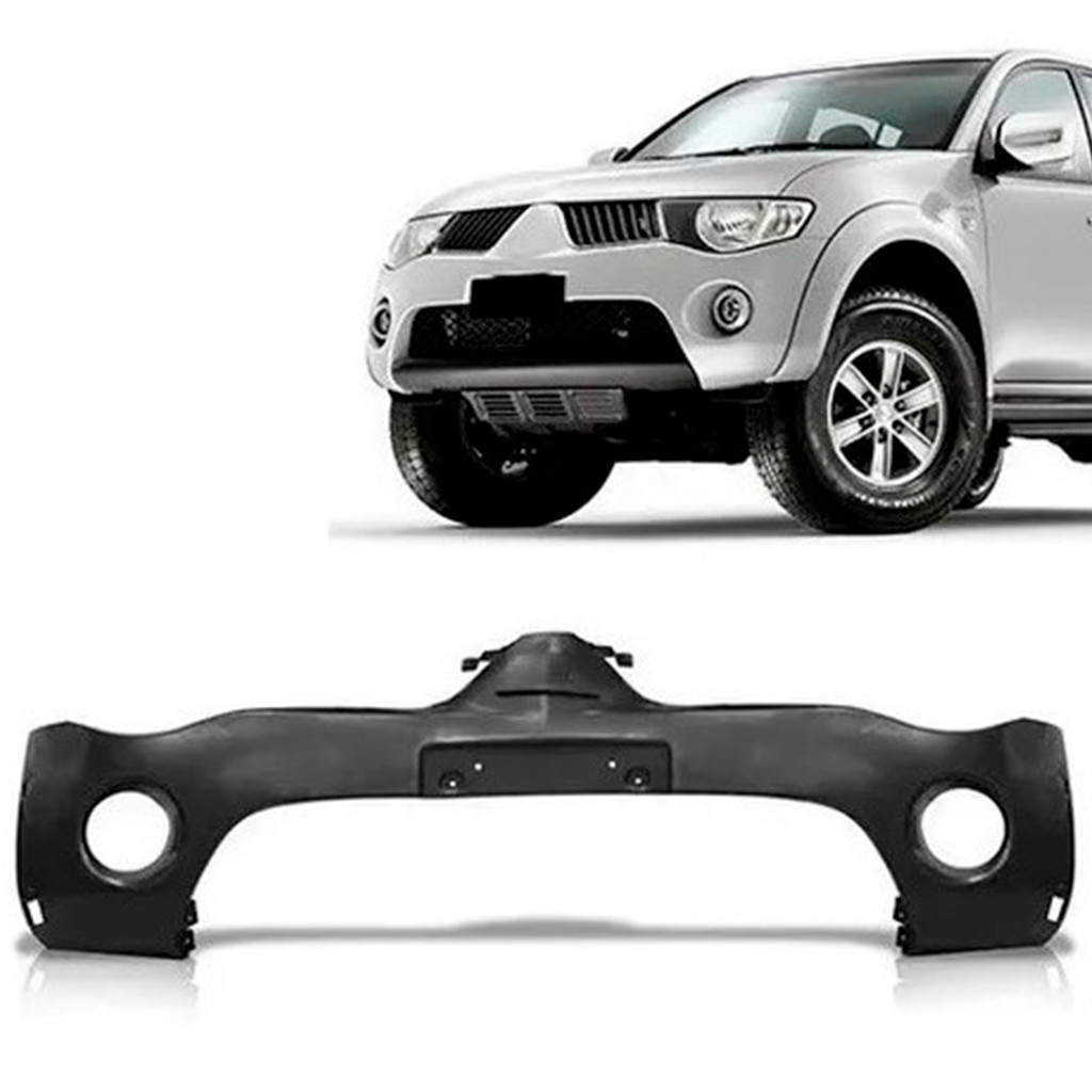 Parachoque Dianteiro L 200 Triton 2007 2008 2009 2010 Preto Com Furo Moldura