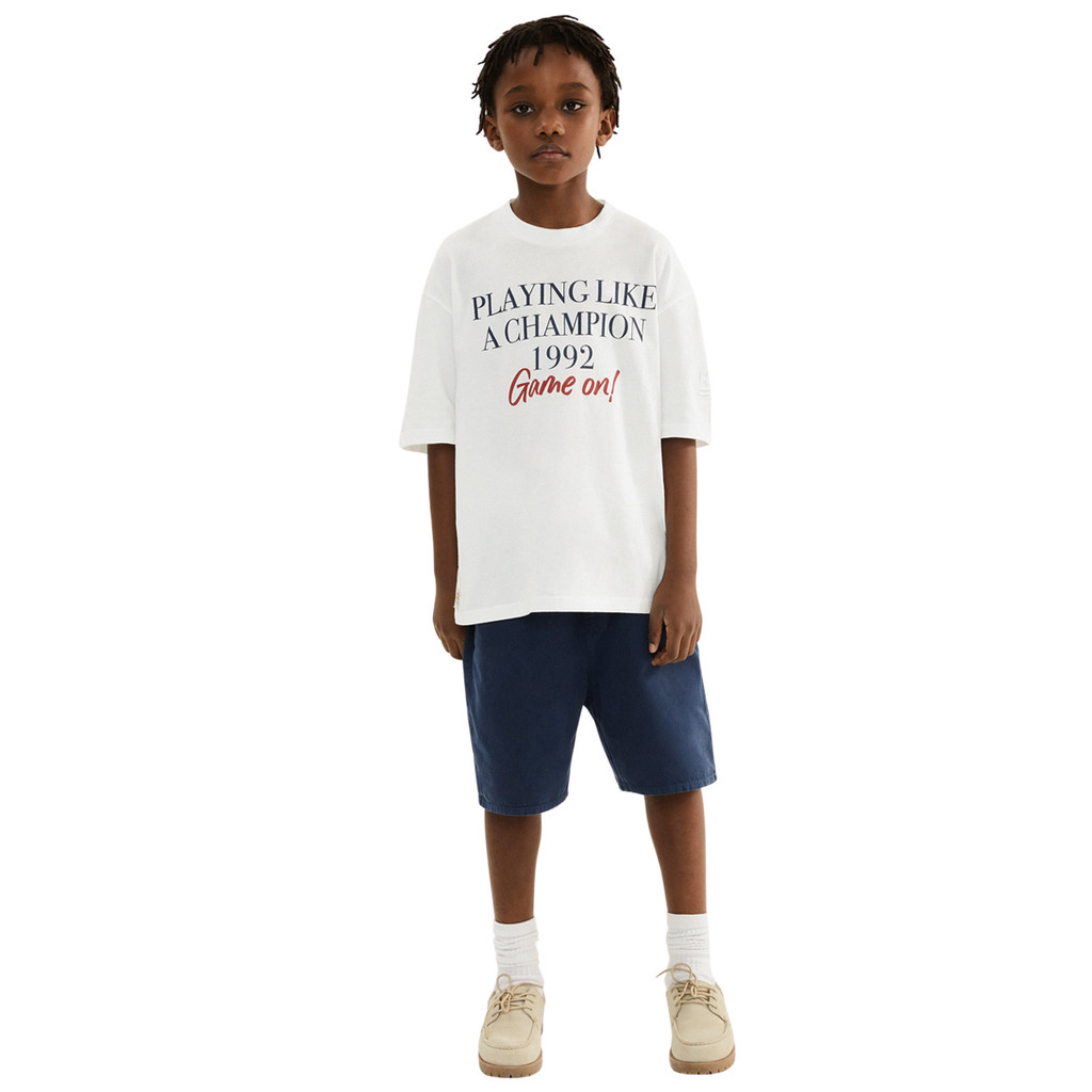 Camiseta Oversized Infantil Hering Branco