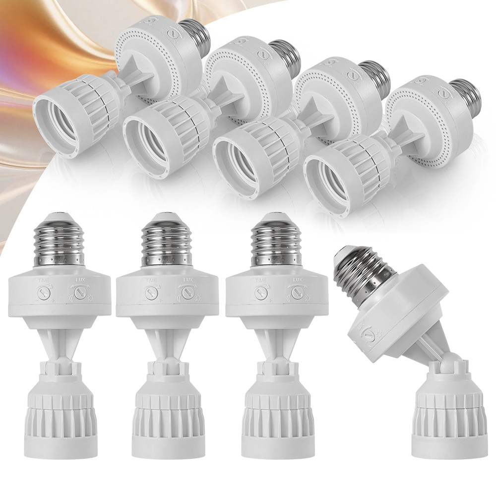 KIT 2~8 Sensor De Presença de Movimento Com Fotocélula  Para Lâmpada Soquete E27 Temporizador Bivolt