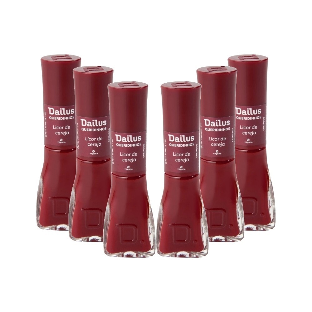 Kit Esmaltes Dailus Cremoso Queridinhos Licor De Cereja (6 unidades) em Oferta na Shopee