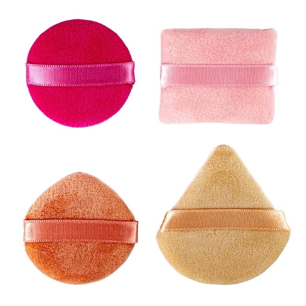 Kit Esponja Aveludada Makeup Quadrada Redonda Gota Triângulo Maquiagem Aplicador de Maquiagem Pó Contorno Auto Maquiagem Esponjinhas Acessórios Beleza Estética