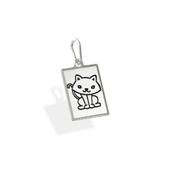 Pingente plaquinha gato patinha - Prata 925