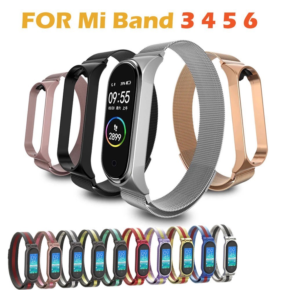 kit 2 Mi Band 10  9  8  7 Cinta 6/5/ Correia Pulseira De Substituição Magnética De Aço Inoxidável Milanesa em Oferta na Shopee