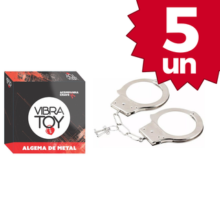 Kit com 5 - Algema de metal - - Atacado - VibraToy em Oferta na Shopee