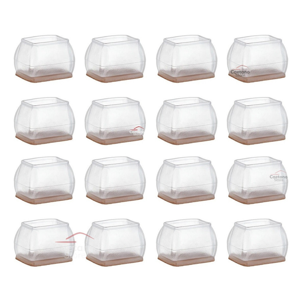 Kit 16 Pé Cadeira Retangular Pezinho Silicone Pés Feltro pés Comprimento.: 3,8 até 5,1cm  Largura.2,5 até 3