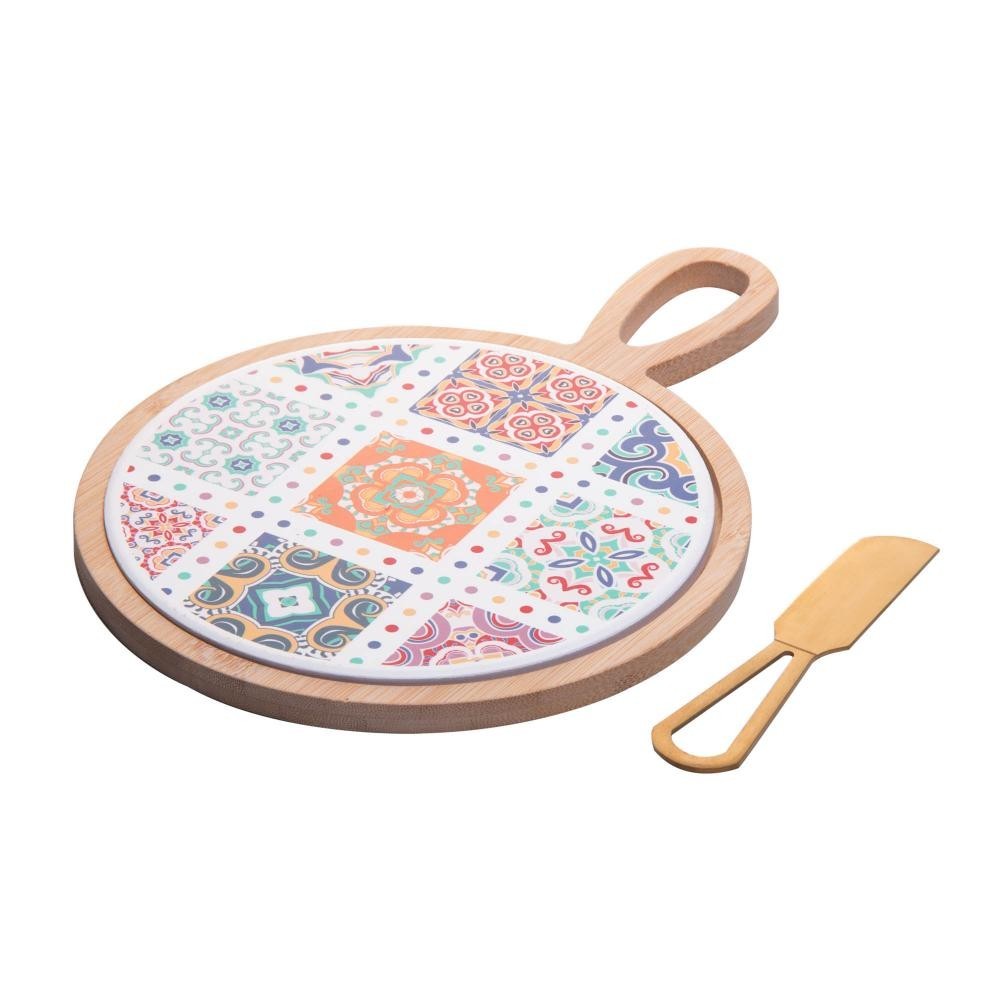 Conjunto para Queijo Wolff de Bambu com Tábua Redonda e Faca em Oferta na Shopee