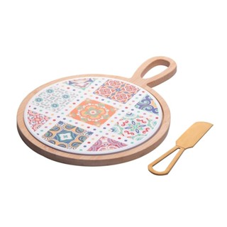 Conjunto para Queijo Wolff de Bambu com Tábua Redonda e Faca em Oferta na Shopee