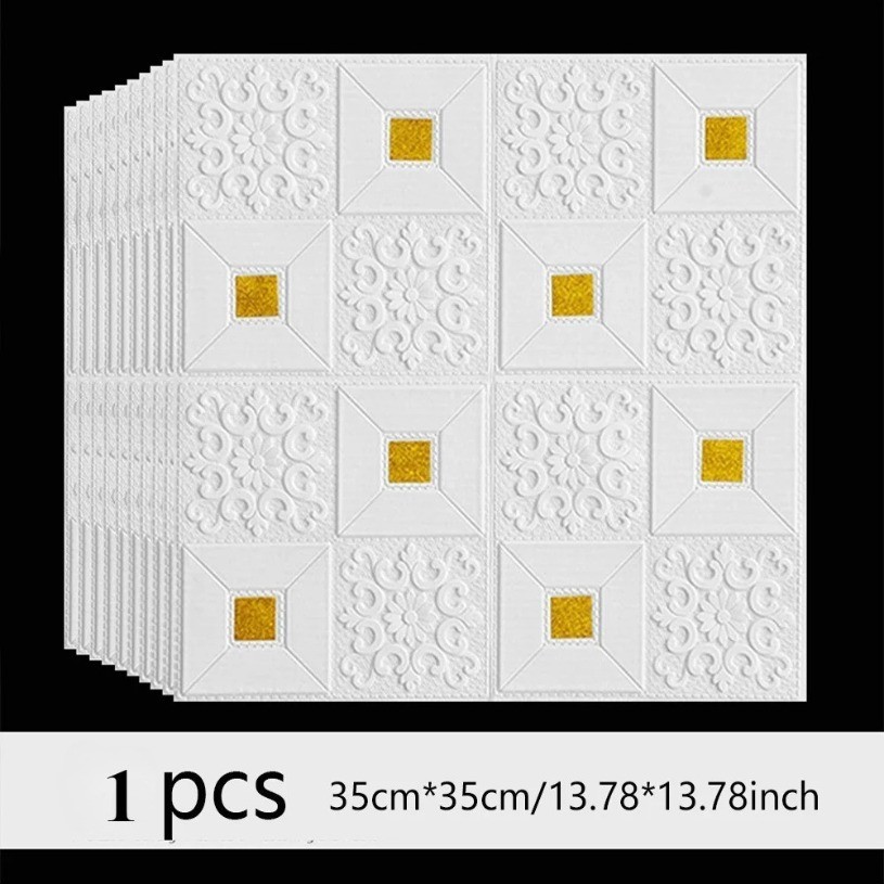 Autocolantes Decorativos De Parede 3D De Fácil Limpeza 35cm * 35cm Teto Para Sala De Estar Fundo De TV Do Dormitório À Prova D'água