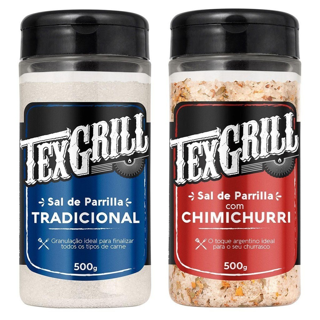 Kit de Tempero de Churrasco Sal de Parilla Tradicional + Sal Parilla Chimichurri 500g Texgrill