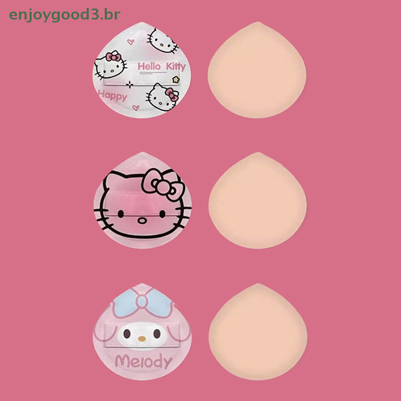 【 TOP-B 】 1/2pcs Desenho Animado Kawaii Sanrio Hello Kitty Melody Pudding Dog Maquiagem Sponge Puff Soft Elastic Face Cosmética Beauty Tool (br)