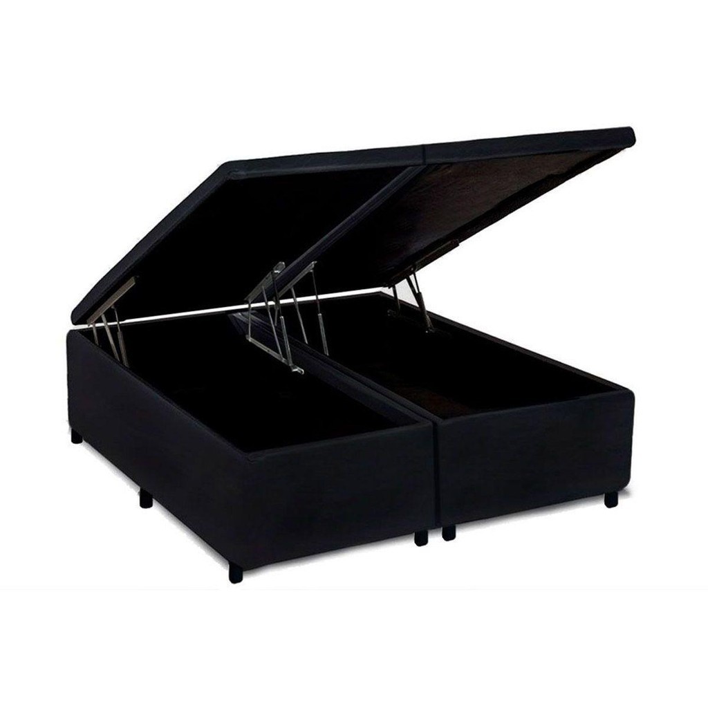 Cama Box Baú Queen Universal Suede Black (158x198x35) - Costa Rica - Home & Living