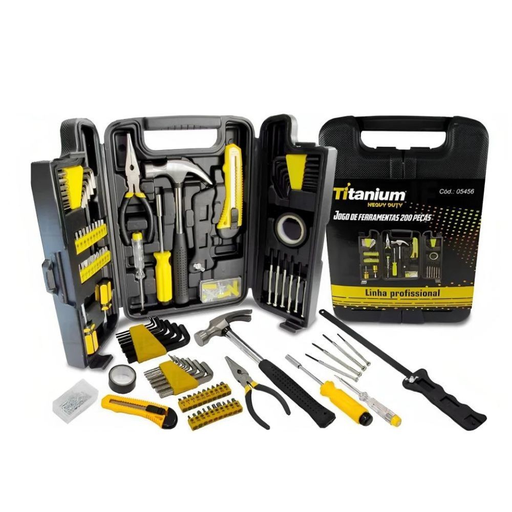 Kit Ferramentas C/ 200 Pçs Linha Profissional 05456 Titanium - Home & Living