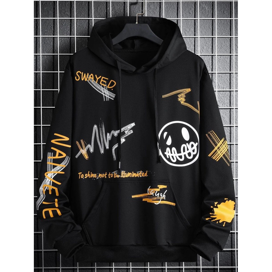 Blusa Moletom Canguru Masculino Swayed Smile Naivet Geek moda 2024 em Oferta na Shopee