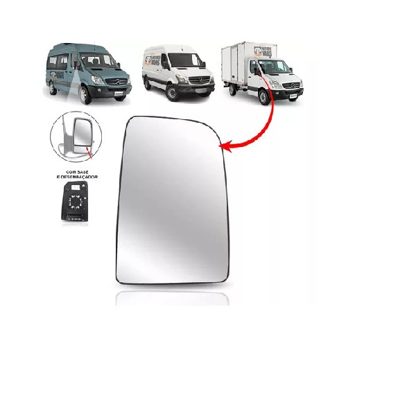 Lente Retrovisor Superior Sprinter C/Aquecimento 2012 A 2019