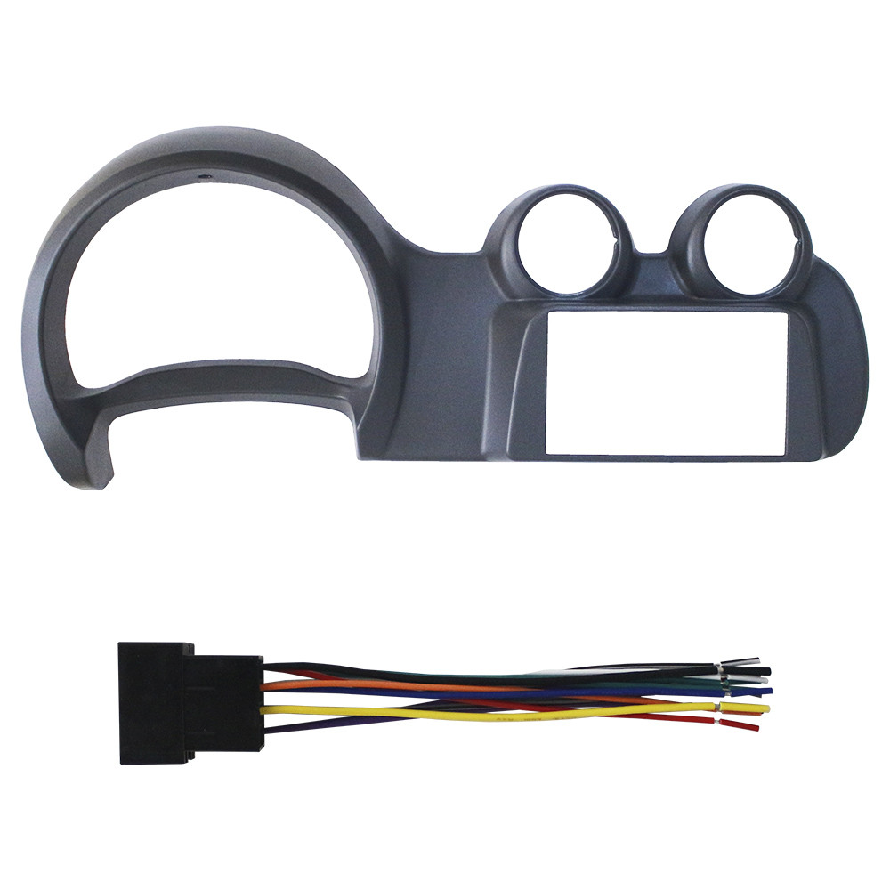 Kit Moldura Painel 7 Pol Uno Vivace 2010 2011 12 2013 2014 Fiorino 2015 A 2021 2 Din Cinza Grafite Chicote Som em Oferta na Shopee