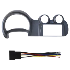 Kit Moldura Painel 7 Pol Uno Vivace 2010 2011 12 2013 2014 Fiorino 2015 A 2021 2 Din Cinza Grafite Chicote Som